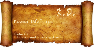 Kozma Dárius névjegykártya